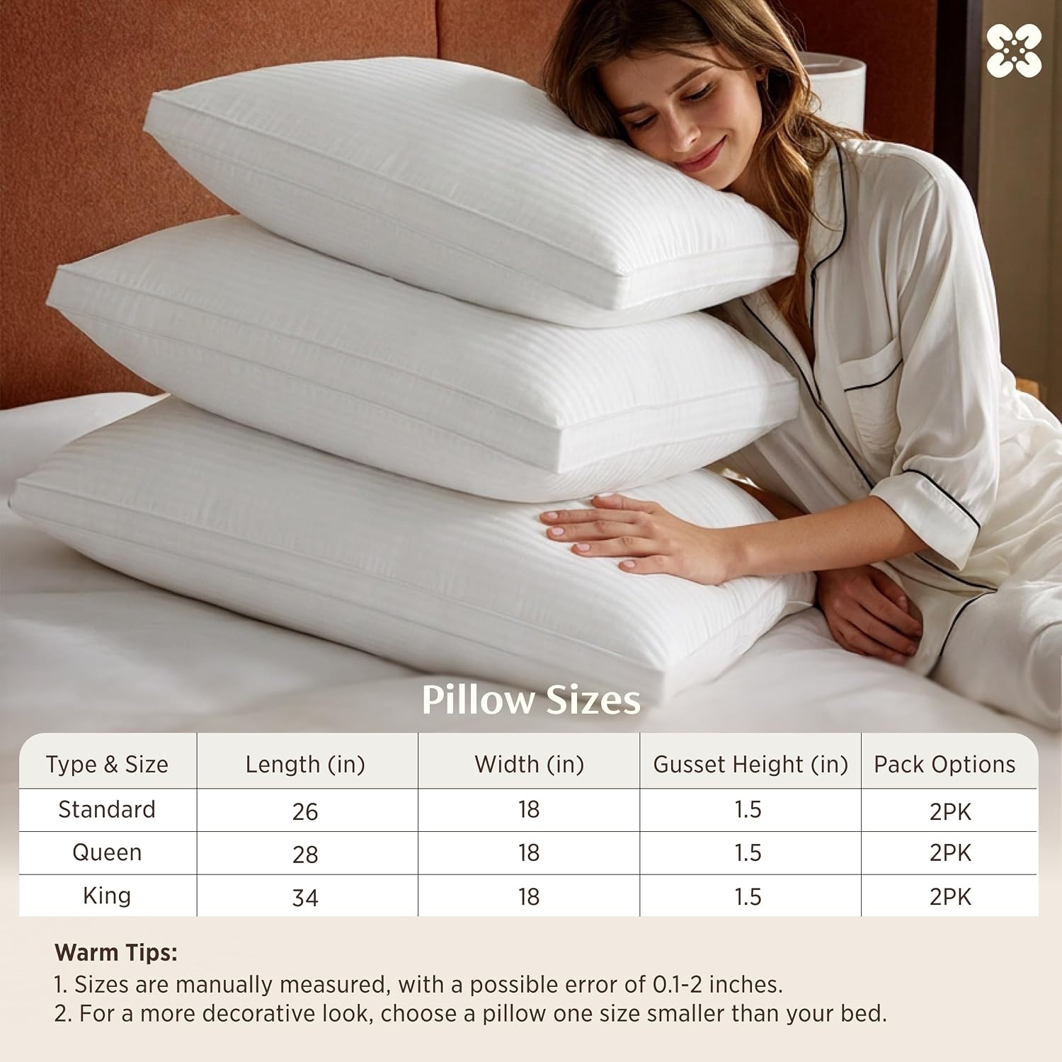 image:imageBedsure Purewoven Hotel Pillows King Size Set of 2 with 100 Cotton Shell Down Alternative Dual Chamber Construction Fill Gusseted Pillows for Fluffy Support Ideal for Back amp Stomach SleepersWhite