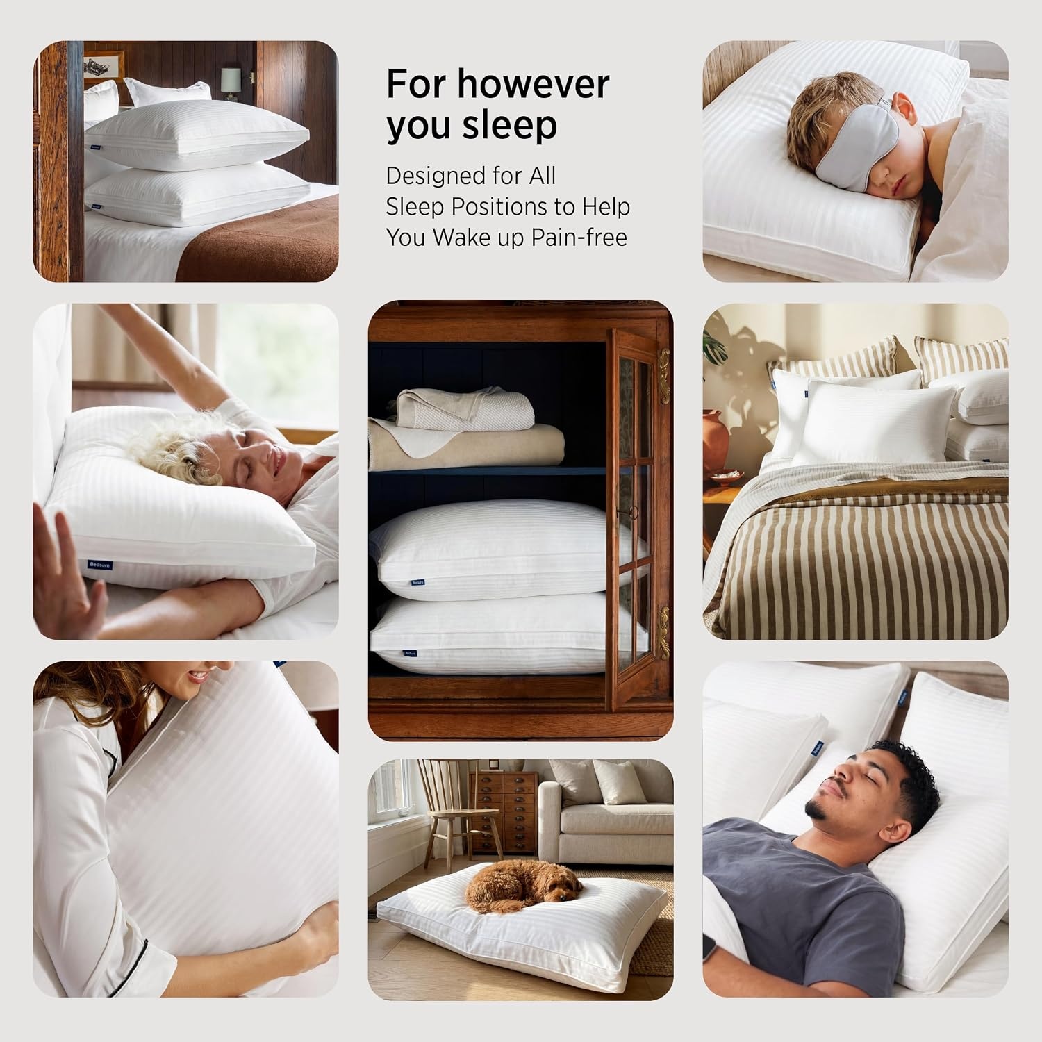 image:imageBedsure Purewoven Hotel Pillows King Size Set of 2 with 100 Cotton Shell Down Alternative Dual Chamber Construction Fill Gusseted Pillows for Fluffy Support Ideal for Back amp Stomach SleepersWhite