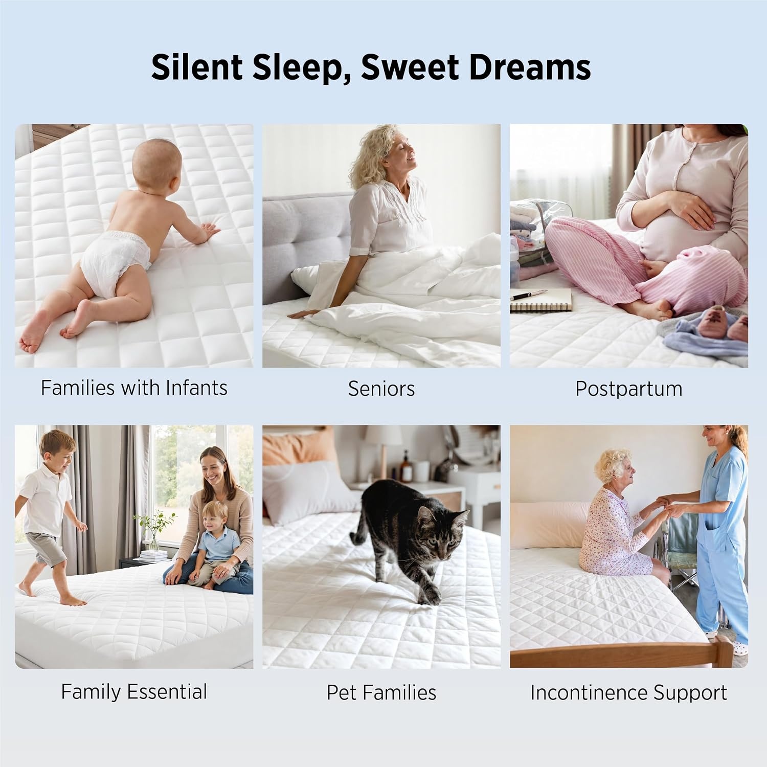image:imageBedsure Queen Mattress Protector Quilted Waterproof Mattress Protector with Deep Pocket up to 22 Inches Soft Breathable Noiseless Bed Pad Topper Queen Bed Cover for Home Bedroom Hotel WhiteWhite
