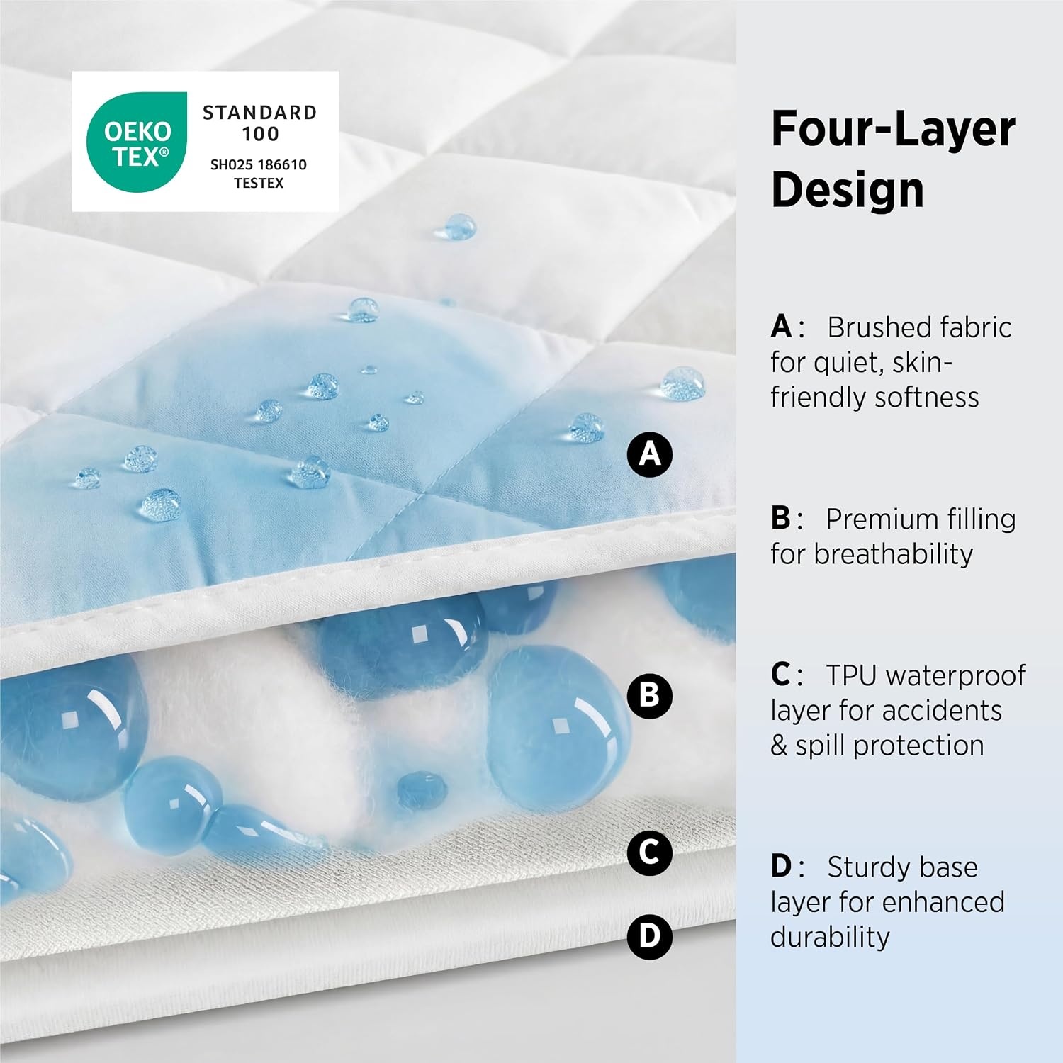 image:imageBedsure Queen Mattress Protector Quilted Waterproof Mattress Protector with Deep Pocket up to 22 Inches Soft Breathable Noiseless Bed Pad Topper Queen Bed Cover for Home Bedroom Hotel WhiteWhite