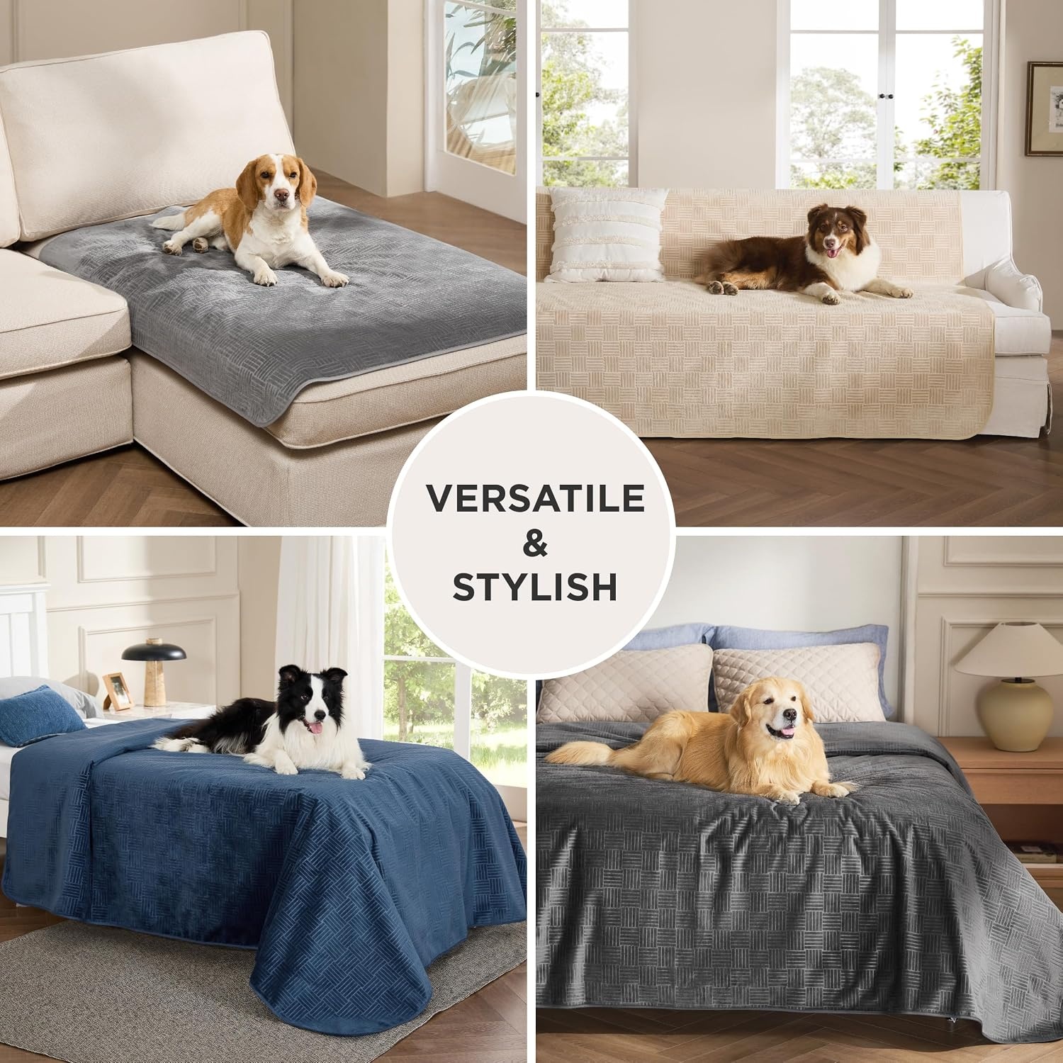 image:imageBedsure Waterproof Couch Cover for Sofa and Dogs Quick Drying 52x82IN Waterproof Blanket Washable for Large Dogs Couch Sofa Bed Cozy Lightweight Furniture Protector for Pet Cat Ash GreyAsh Grey
