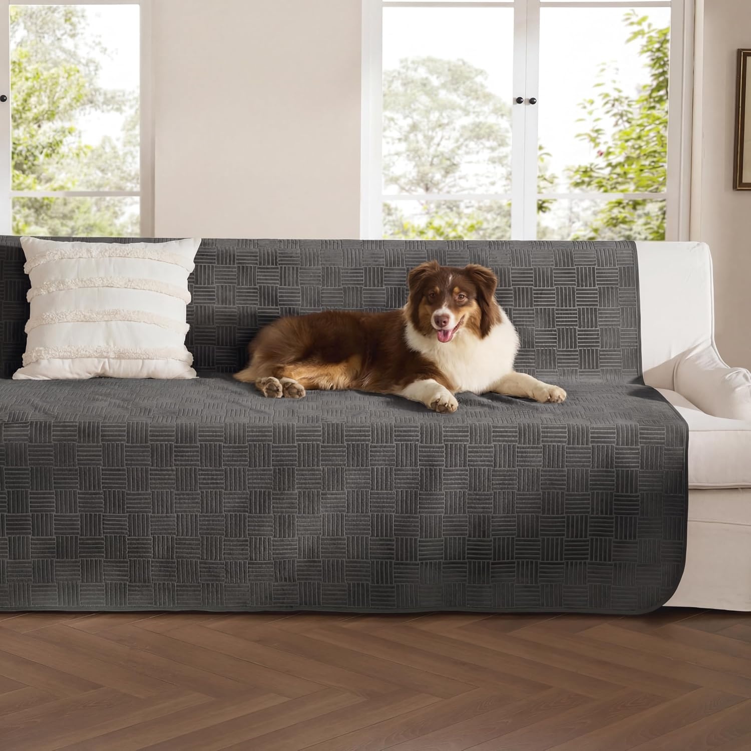 image:imageBedsure Waterproof Couch Cover for Sofa and Dogs Quick Drying 52x82IN Waterproof Blanket Washable for Large Dogs Couch Sofa Bed Cozy Lightweight Furniture Protector for Pet Cat Ash GreyCharcoal