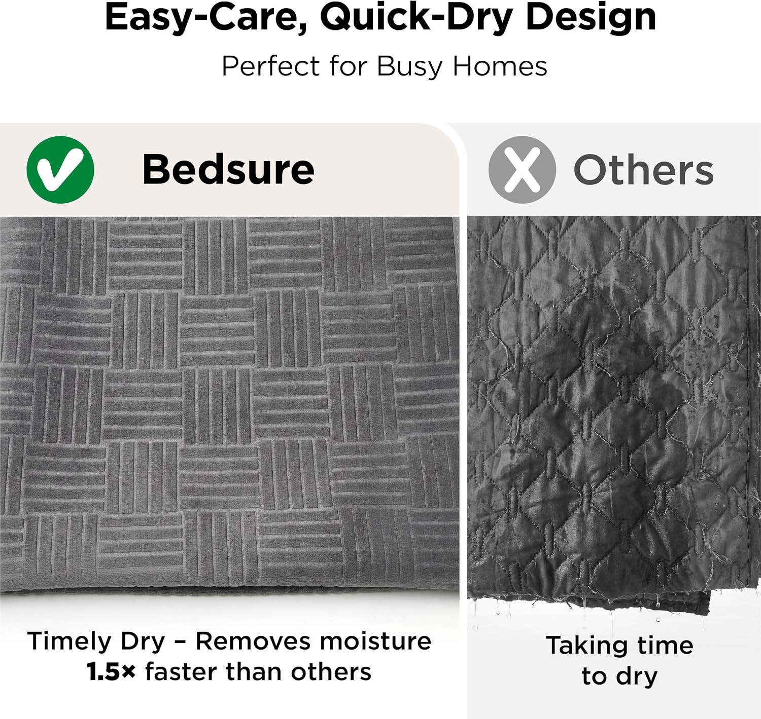 image:imageBedsure Waterproof Couch Cover for Sofa and Dogs Quick Drying 52x82IN Waterproof Blanket Washable for Large Dogs Couch Sofa Bed Cozy Lightweight Furniture Protector for Pet Cat Ash GreyAsh Grey