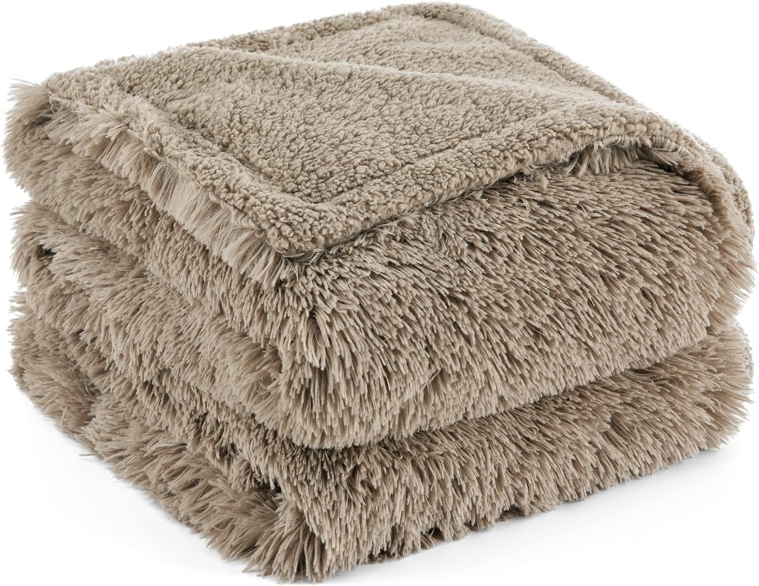 image:imageBedsure Waterproof Dog Blankets for Large Dogs Fluffy Faux Fur 6080 Plush Fuzzy Reversible Pet Blankets for Couch and Bed Soft Calming Throw Blanket Washable Dog Gift Twin SizeTiedye NavyLight Brown