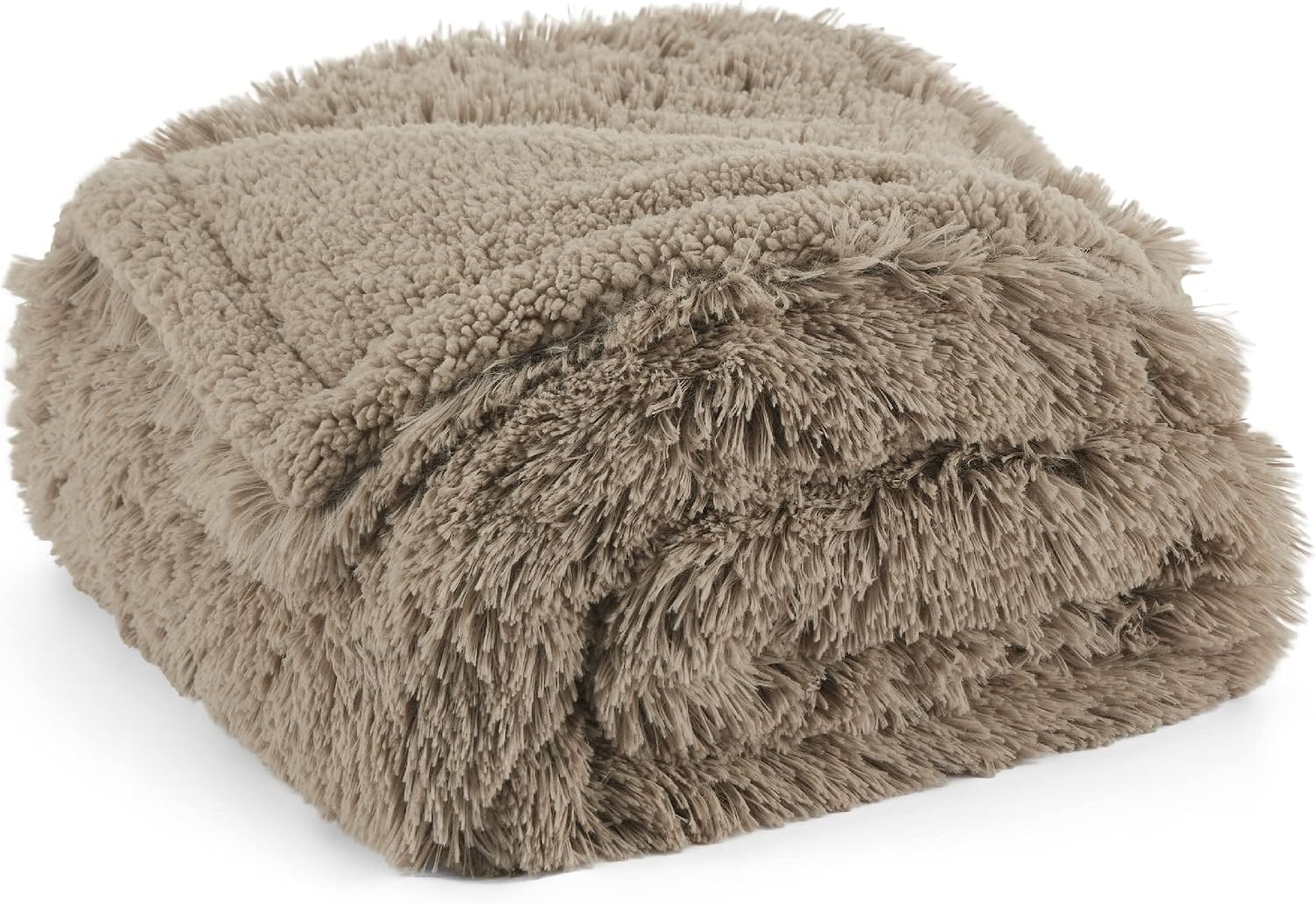 image:imageBedsure Waterproof Dog Blankets for Large Dogs Fluffy Faux Fur 6080 Plush Fuzzy Reversible Pet Blankets for Couch and Bed Soft Calming Throw Blanket Washable Dog Gift Twin SizeTiedye NavyLight Brown