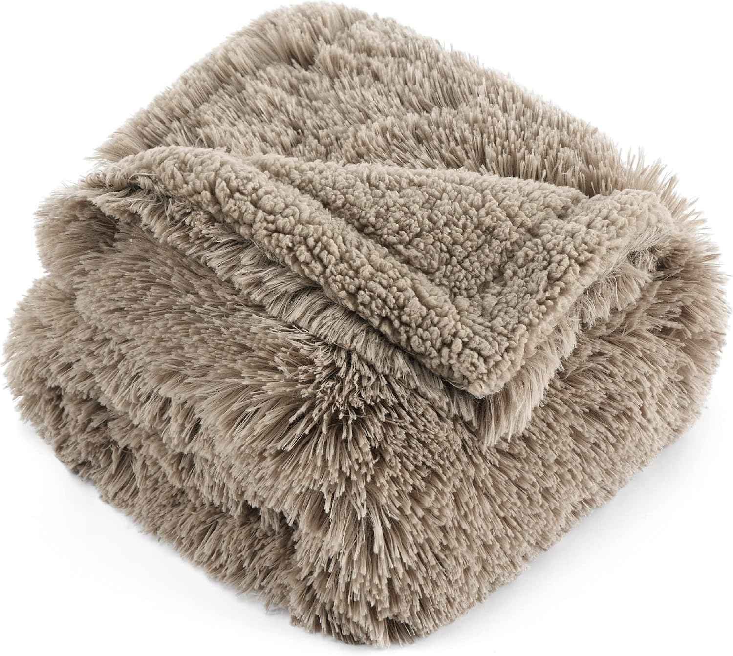 image:imageBedsure Waterproof Dog Blankets for Large Dogs Fluffy Faux Fur 6080 Plush Fuzzy Reversible Pet Blankets for Couch and Bed Soft Calming Throw Blanket Washable Dog Gift Twin SizeTiedye NavyLight Brown