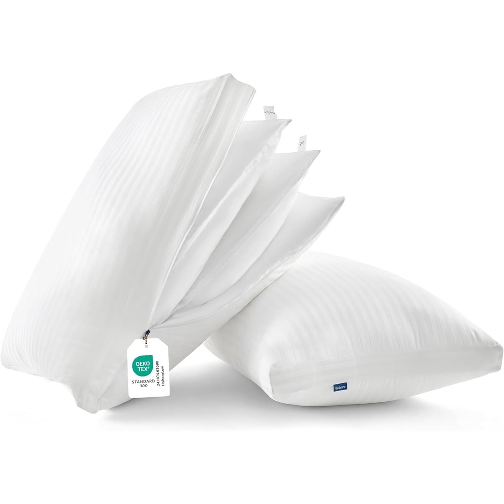 image:imageBedsure Adjustable Layer Bed Pillows for Sleeping Luxury Fluffy King Pillows Set of 2 Assemblable Firmness amp Height with 100 Cotton Cover Machine Washable for Back Stomach or Side SleepersCotton