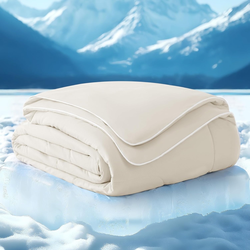 image:imageBedsure Cooling Blankets for Hot Sleepers Cooling Comforter Lightweight Cold Summer Blanket for Night Sweats Ice Breathable Comforter for Couch Grey 50x60 InchesLinen
