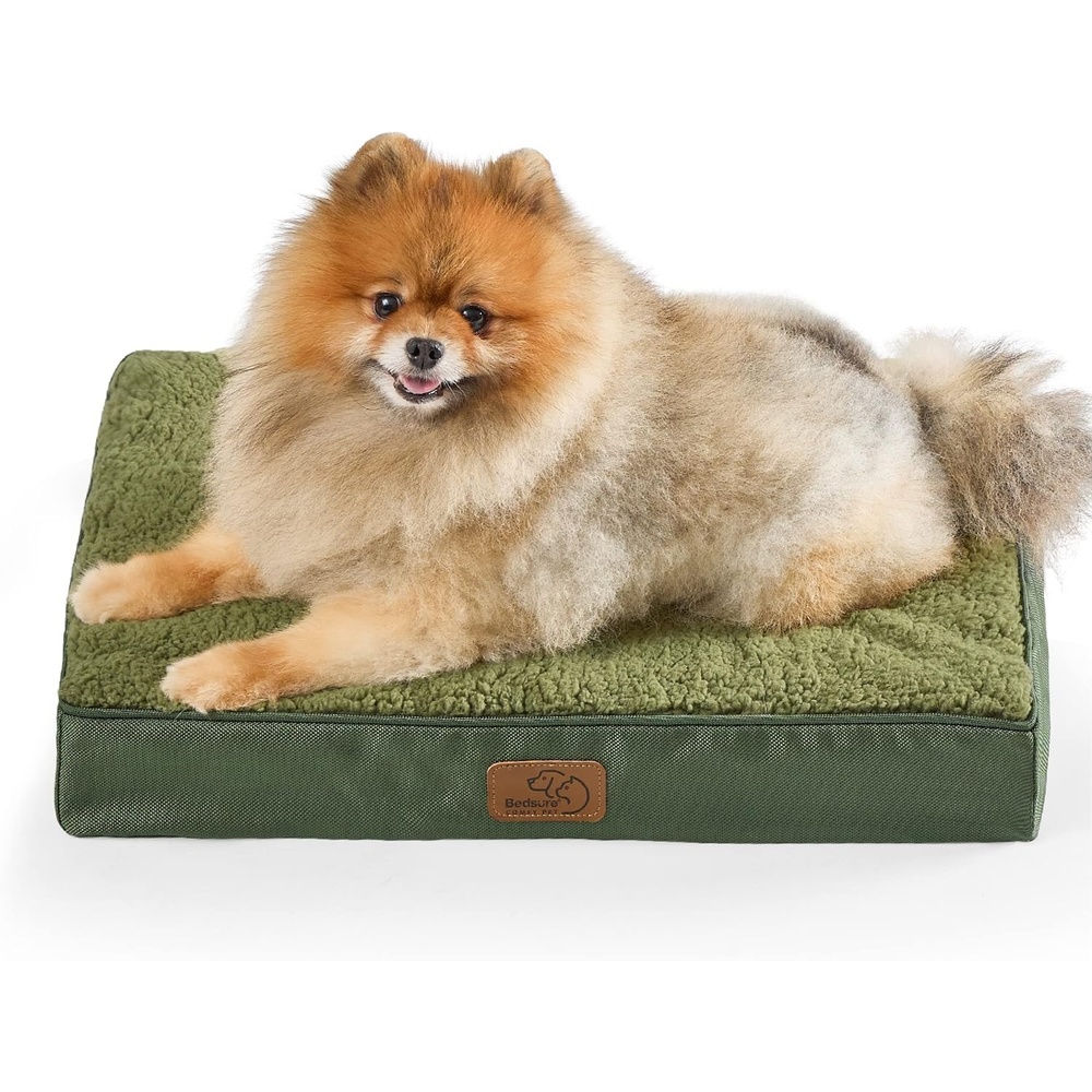 image:imageBedsure Cooling Dog Bed for Crate Large Breathable Pet Summer Bed 35 Inch Orthopedic Egg Crate Foam Cold Summer Pad Mat NonSlip Bottom Comfy Removable Washable Cover For Pets Up to 40 lbsDark Green