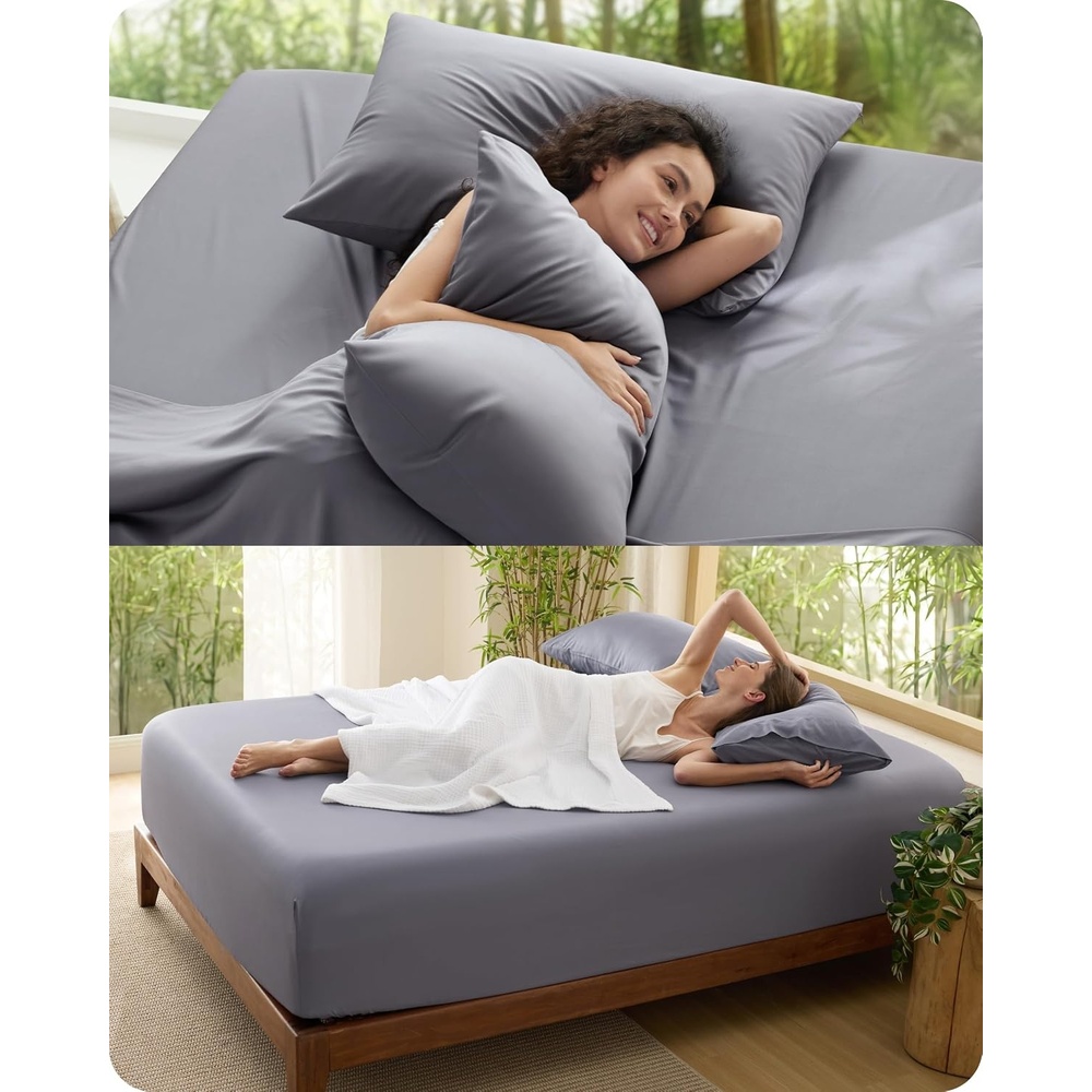image:imageBedsure Cooling Pillowcase Bundle Cooling Fitted Sheet King