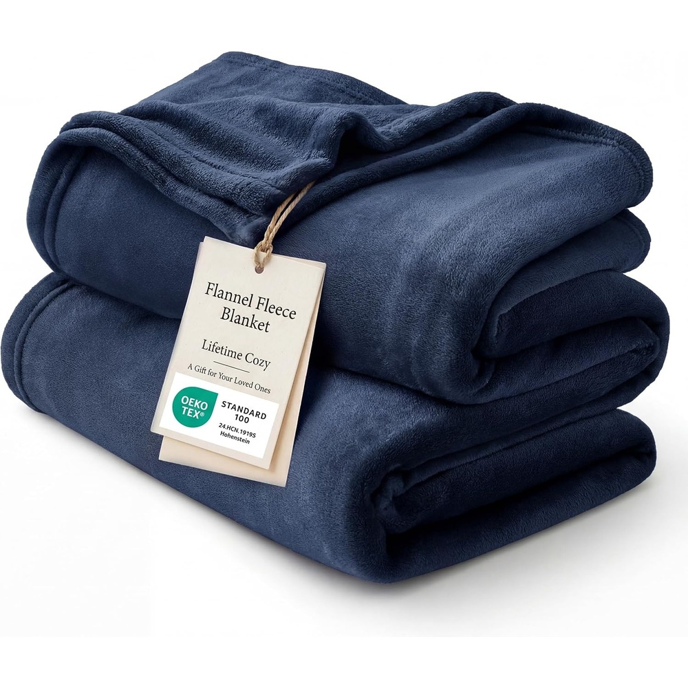 image:imageBedsure GentleSoft Fleece Bed Blankets Queen Size Grey  Soft Warm Outdoor Picnic Fall Blanket for Camping Travel Lightweight Cozy AntiStatic Room Home Decor Gifts for Husband and Men 90x90 inches02  Navy