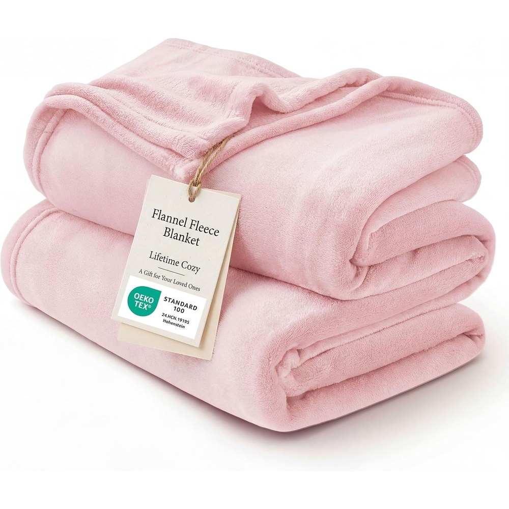image:imageBedsure GentleSoft Fleece Bed Blankets Queen Size Grey  Soft Warm Outdoor Picnic Fall Blanket for Camping Travel Lightweight Cozy AntiStatic Room Home Decor Gifts for Husband and Men 90x90 inches05  Pink