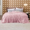 Bedsure 100% Cotton Blanket Queen Size for Bed – Cooling Breathable and Soft for Summer and Fall, Thick Cozy Waffle Weave Blanket Gifts for Women, White, 90×90 Inches(20 Light Pink)