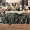 Bedsure 100% Cotton Blanket Queen Size for Bed – Cooling Breathable and Soft for Summer and Fall, Thick Cozy Waffle Weave Blanket Gifts for Women, White, 90×90 Inches(05 Olive Green)