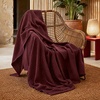Bedsure 100% Cotton Blanket Queen Size for Bed – Cooling Breathable and Soft for Summer and Fall, Thick Cozy Waffle Weave Blanket Gifts for Women, White, 90×90 Inches(16 Burgundy)