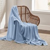 Bedsure 100% Cotton Blanket Queen Size for Bed – Cooling Breathable and Soft for Summer and Fall, Thick Cozy Waffle Weave Blanket Gifts for Women, White, 90×90 Inches(09 Sky Blue)