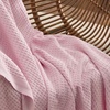 Bedsure 100% Cotton Blanket Queen Size for Bed – Cooling Breathable and Soft for Summer and Fall, Thick Cozy Waffle Weave Blanket Gifts for Women, White, 90×90 Inches(20 Light Pink)