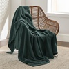Bedsure 100% Cotton Blanket Queen Size for Bed – Cooling Breathable and Soft for Summer and Fall, Thick Cozy Waffle Weave Blanket Gifts for Women, White, 90×90 Inches(13 Dark Green)