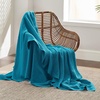 Bedsure 100% Cotton Blanket Queen Size for Bed – Cooling Breathable and Soft for Summer and Fall, Thick Cozy Waffle Weave Blanket Gifts for Women, White, 90×90 Inches(19 Teal Blue)