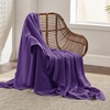 Bedsure 100% Cotton Blanket Queen Size for Bed – Cooling Breathable and Soft for Summer and Fall, Thick Cozy Waffle Weave Blanket Gifts for Women, White, 90×90 Inches(18 Purple)