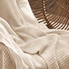 Bedsure 100% Cotton Blanket Queen Size for Bed – Cooling Breathable and Soft for Summer and Fall, Thick Cozy Waffle Weave Blanket Gifts for Women, White, 90×90 Inches(10 Yellowish Cream)