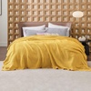 Bedsure 100% Cotton Blanket Queen Size for Bed – Cooling Breathable and Soft for Summer and Fall, Thick Cozy Waffle Weave Blanket Gifts for Women, White, 90×90 Inches(15 Mustard Yellow)