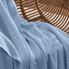Bedsure 100% Cotton Blanket Queen Size for Bed – Cooling Breathable and Soft for Summer and Fall, Thick Cozy Waffle Weave Blanket Gifts for Women, White, 90×90 Inches(09 Sky Blue)