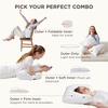 Bedsure Adjustable Layer Bed Pillows for Sleeping – Luxury, Fluffy King Pillows Set of 2, Assemblable Firmness & Height with 100% Cotton Cover, Machine Washable for Back, Stomach or Side Sleepers(Cotton)