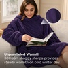 Bedsure Blanket Hoodie, Wearable Blanket Hoodie as Mothers Day Birthday Gifts for Women Men Mom Dad, Warm Cozy Soft Sweatshirt Hooded Blankets With Sleeves for Adult Women Men, Charcoal(Dark Purple)