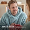 Bedsure Blanket Hoodie, Wearable Blanket Hoodie as Mothers Day Birthday Gifts for Women Men Mom Dad, Warm Cozy Soft Sweatshirt Hooded Blankets With Sleeves for Adult Women Men, Charcoal(Light Green)