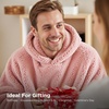 Bedsure Blanket Hoodie, Wearable Blanket Hoodie as Mothers Day Birthday Gifts for Women Men Mom Dad, Warm Cozy Soft Sweatshirt Hooded Blankets With Sleeves for Adult Women Men, Charcoal(Pink)