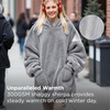 Bedsure Blanket Hoodie, Wearable Blanket Hoodie as Mothers Day Birthday Gifts for Women Men Mom Dad, Warm Cozy Soft Sweatshirt Hooded Blankets With Sleeves for Adult Women Men, Charcoal(Grey)