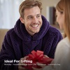 Bedsure Blanket Hoodie, Wearable Blanket Hoodie as Mothers Day Birthday Gifts for Women Men Mom Dad, Warm Cozy Soft Sweatshirt Hooded Blankets With Sleeves for Adult Women Men, Charcoal(Dark Purple)