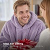Bedsure Blanket Hoodie, Wearable Blanket Hoodie as Mothers Day Birthday Gifts for Women Men Mom Dad, Warm Cozy Soft Sweatshirt Hooded Blankets With Sleeves for Adult Women Men, Charcoal(Lavender)