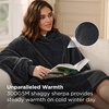 Bedsure Blanket Hoodie, Wearable Blanket Hoodie as Mothers Day Birthday Gifts for Women Men Mom Dad, Warm Cozy Soft Sweatshirt Hooded Blankets With Sleeves for Adult Women Men, Charcoal(Charcoal)