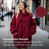 Bedsure Blanket Hoodie, Wearable Blanket Hoodie as Mothers Day Birthday Gifts for Women Men Mom Dad, Warm Cozy Soft Sweatshirt Hooded Blankets With Sleeves for Adult Women Men, Charcoal(Dark Red)
