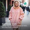Bedsure Blanket Hoodie, Wearable Blanket Hoodie as Mothers Day Birthday Gifts for Women Men Mom Dad, Warm Cozy Soft Sweatshirt Hooded Blankets With Sleeves for Adult Women Men, Charcoal(Pink)
