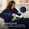 Bedsure Blanket Hoodie, Wearable Blanket Hoodie as Mothers Day Birthday Gifts for Women Men Mom Dad, Warm Cozy Soft Sweatshirt Hooded Blankets With Sleeves for Adult Women Men, Charcoal(Navy)
