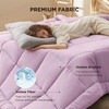Bedsure Comforter Duvet Insert – Quilted Comforters Queen Size, All Season Duvet, GentleSoft Down Alternative Bedding Blanket, with 8 Tabs, Gifts for Women/Men, White, Queen 88 x 88 Inches(Light Purple)