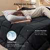 Bedsure Comforter Duvet Insert – Quilted Comforters Queen Size, All Season Duvet, GentleSoft Down Alternative Bedding Blanket, with 8 Tabs, Gifts for Women/Men, White, Queen 88 x 88 Inches(Black)