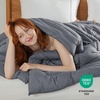 Bedsure Comforter Duvet Insert – Quilted Comforters Queen Size, All Season Duvet, GentleSoft Down Alternative Bedding Blanket, with 8 Tabs, Gifts for Women/Men, White, Queen 88 x 88 Inches(Grey Diamond Pattern)