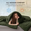 Bedsure Comforter Duvet Insert – Quilted Comforters Queen Size, All Season Duvet, GentleSoft Down Alternative Bedding Blanket, with 8 Tabs, Gifts for Women/Men, White, Queen 88 x 88 Inches(Olive Green)