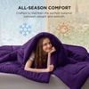 Bedsure Comforter Duvet Insert – Quilted Comforters Queen Size, All Season Duvet, GentleSoft Down Alternative Bedding Blanket, with 8 Tabs, Gifts for Women/Men, White, Queen 88 x 88 Inches(Purple)
