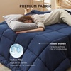 Bedsure Comforter Duvet Insert – Quilted Comforters Queen Size, All Season Duvet, GentleSoft Down Alternative Bedding Blanket, with 8 Tabs, Gifts for Women/Men, White, Queen 88 x 88 Inches(Navy Blue)