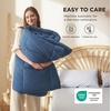 Bedsure Comforter Duvet Insert – Quilted Comforters Queen Size, All Season Duvet, GentleSoft Down Alternative Bedding Blanket, with 8 Tabs, Gifts for Women/Men, White, Queen 88 x 88 Inches(Dusty Blue)
