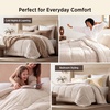 Bedsure Comforter Duvet Insert – Quilted Comforters Queen Size, All Season Duvet, GentleSoft Down Alternative Bedding Blanket, with 8 Tabs, Gifts for Women/Men, White, Queen 88 x 88 Inches(Beige)