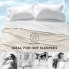 Bedsure Cooling Blankets for Hot Sleepers – Cooling Comforter, Ice Cold Summer Blanket Queen Size for Bed, Lightweight Breathable Double-Sided Comforter for Night Sweats, Blue, 90×90 Inches(Ivory)