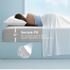 Bedsure Cooling Fitted Sheet Only for Hot Sleeper, King Size, Blue | Up to 16″ Deep, 360° Elastic Corner Straps, Q-Max 0.4, Temperature Regulation, Bedding for Night Sweats(01 – Grey)