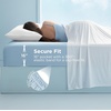 Bedsure Cooling Fitted Sheet Only for Hot Sleeper, King Size, Blue | Up to 16″ Deep, 360° Elastic Corner Straps, Q-Max 0.4, Temperature Regulation, Bedding for Night Sweats(04 – Blue)