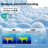 Bedsure Cooling Mat for Small Dogs,Washable Breathable QMax>0.4 Cool Fiber | 24x18In Gel-free Cool-to-touch Fabric to Rapid Cooling,Cold Crate Pad Indoor for Pet,Portable Thin Kennel Mat as Topper,Blue(Grey)